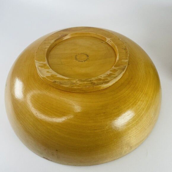 5 MCM Occupied Japan Wood Round Salad Popcorn Serving Bowls Set 1945 -1952 VTG - Picture 4 of 12